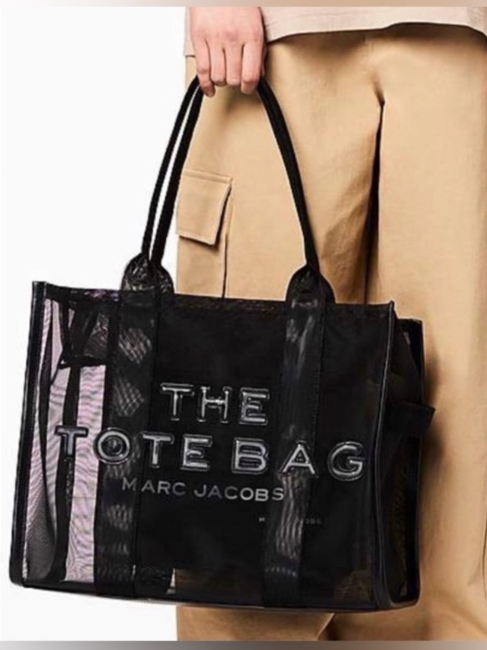 Marc Jacobs Black Mesh 'The Tote Bag' Two-Handle Tote